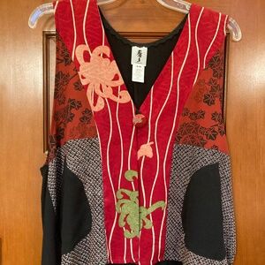 Japanese  100% silk mixed with 100% rayon textile vest